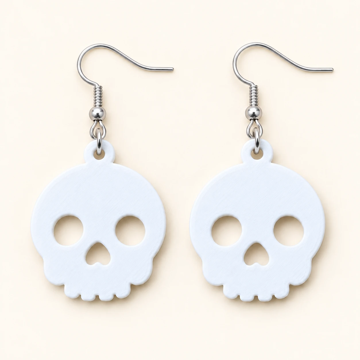 Aretes Calavera Lisa Blanca - Xprésalo